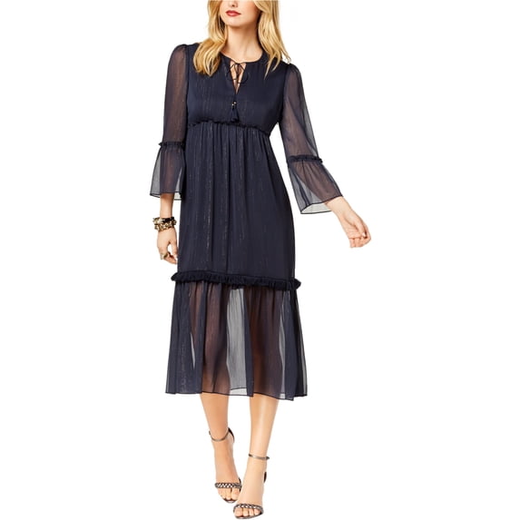 Rachel Zoe Womens Crinkle Chiffon Empire Dress, Blue, Small