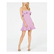 RACHEL ZOE Womens Elaina Ruffled Strapless Mini Dress Purple 8