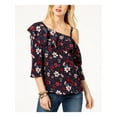 thumbnail image 1 of Rachel Zoe Womens Floral One Shoulder Blouse, Blue, X-Small, 1 of 2