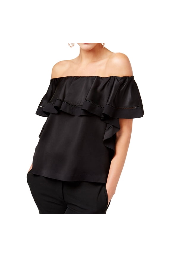 Womens Gaia Knit Blouse, Black, 4