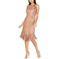 thumbnail image 1 of Rachel Zoe Womens Perla Midi Dress, Beige, 6, 1 of 3