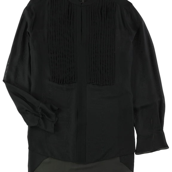 Rachel Zoe Womens Pintuched Knit Blouse, Black, 10