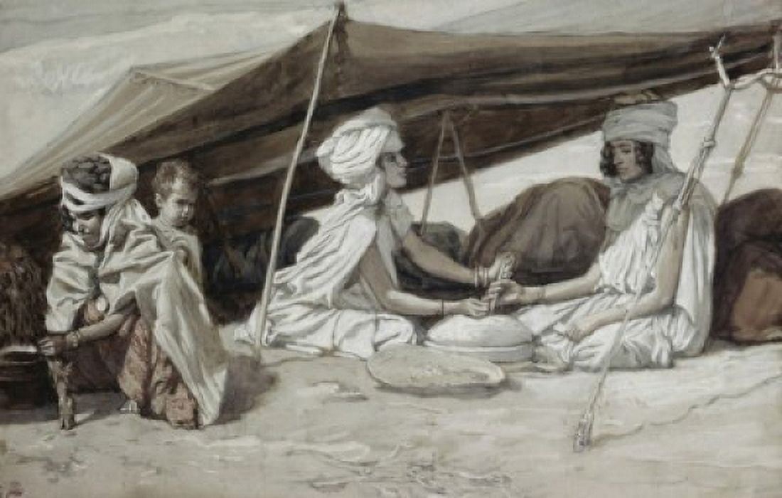 Rachel and Leah James J Tissot (1836-1902French) Jewish Museum New York USA Canvas Art - James Tissot (18 x 24)