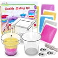 thumbnail image 1 of Rachel's Art - Candle Making Kit for Kids - DIY Kids Candle Making Kit - Design and Make Your Own Candles - Craft Supplies & Materials - 3 Glass Candle Containers, 3 Wicks, 5 Bags of Colored Wax, 1 of 6