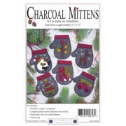 Rachels Of Greenfield Felt Ornament Kit 4.5"X4" 6/Pkg-Charcoal Mittens