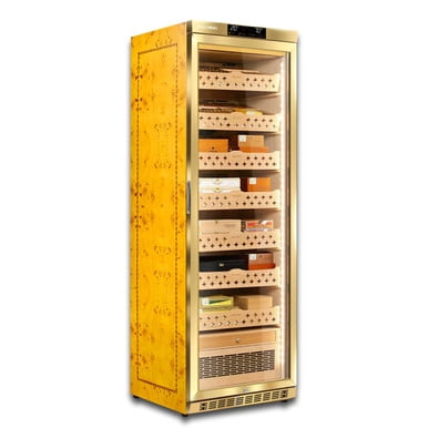 Raching MON3800A Climate Control Gold Burl 1800-Cigar Electric Humidor with Ammonia Removal