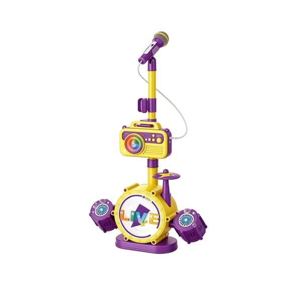 Racifhz 2-in-1 Bluetooth Karaoke Bubble Machine with 300ml Capacity, Microphone & LED Lights, Purple