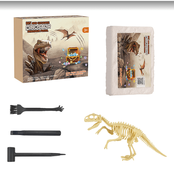 Racifhz 3-in-1 Dinosaur & Gemstone Dig Kit - Archeology , 1Pack A