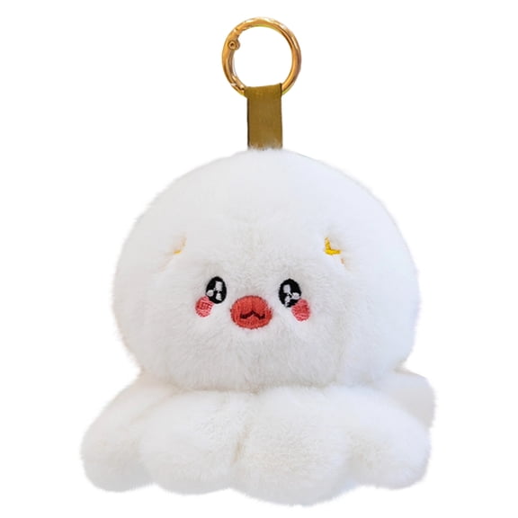 Racifhz Adorable Octopus Plush Pendant Keychain Soft Stuffed Animal Bag Charm for Backpack Accessories Party Favors Birthday Holiday Gifts, White