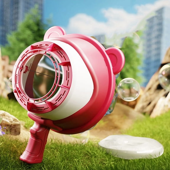 Racifhz Automatic Bubble Blaster, Multi-Hole Bubble Machine with LED Lights Outdoor Parties, Pink