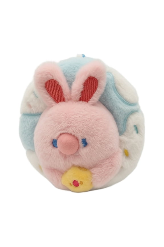 Cute Donut Bunny Animal Plush Keychain 4.7 Inch Soft Stuffed Animal Pendant Decorative Backpack Charm Bag Accessory for Party Favors and Festive Gift Exchange Idea, 1Pack B