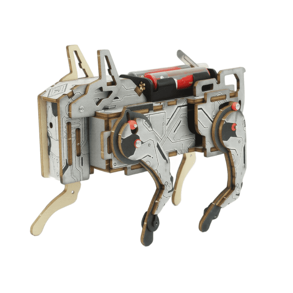 Racifhz DIY Voice Activated Mechanical Dog Kit Science Experiment Project For Home Science Fair Activity Gift, A