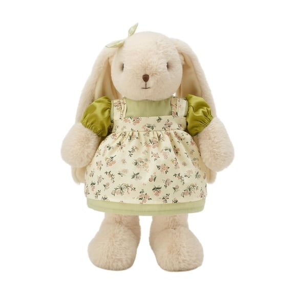 Racifhz Floral Dress Lop-Eared Bunny Plush Soft Rabbit Doll Cushion Gift, Green