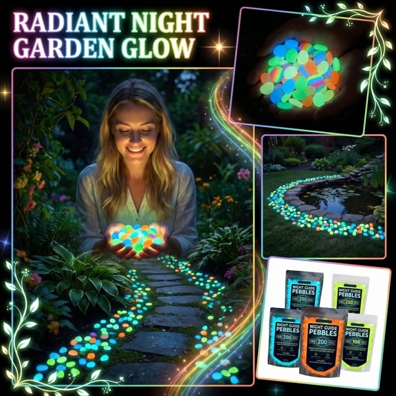 Racifhz Glow in the Dark Pebbles Garden Stones Luminous Walkway Rocks Night Guide Cobblestones for Outdoor Yard Patio Decorative Landscaping ,1Pack Blue
