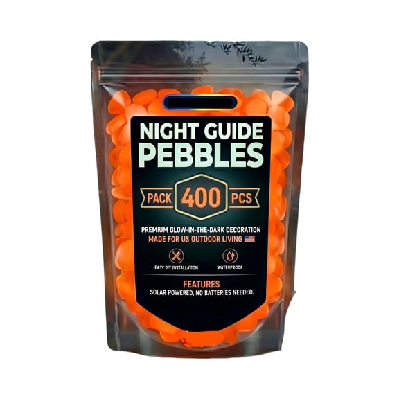 Racifhz Pack Luminous Garden Stones Glow in the Dark Pebbles Walkway Rocks Night Guide Cobblestones for Outdoor Decoration Yard ,1Pack Orange