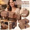 thumbnail image 1 of Racifhz Small Water Hyacinth Woven Storage Basket with Lid, Decorative Wicker Organizer Box for Coffee Table Shelf, Rustic Home Decor, Easter Decorations, Valentines Day Gifts, A, 1 of 7