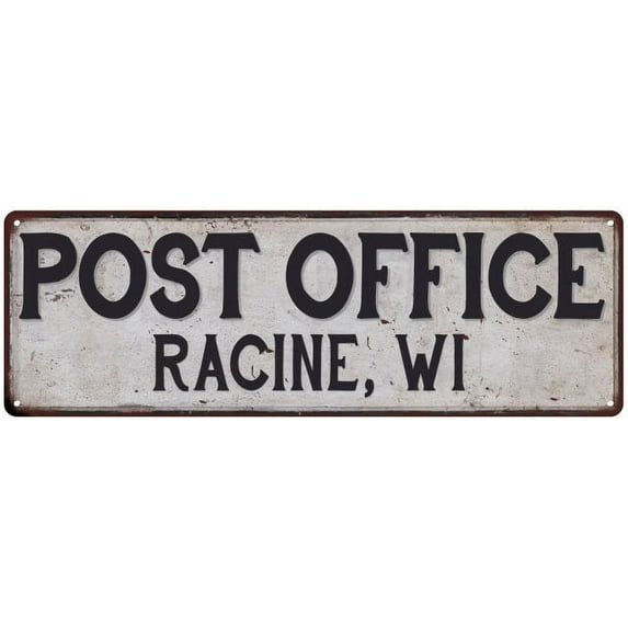 Racine, Wi Post Office Sign Vintage 6x18 206180011424