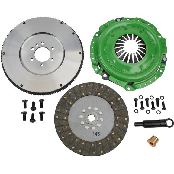 Racing 10-1/2 Inch Organic Clutch Kit, 1-1/8 Inch 10 Spline, Lightweight Flywheel, 10.5 Inch Pressure Plate, 10.5 Inch Organic Clutch Disc