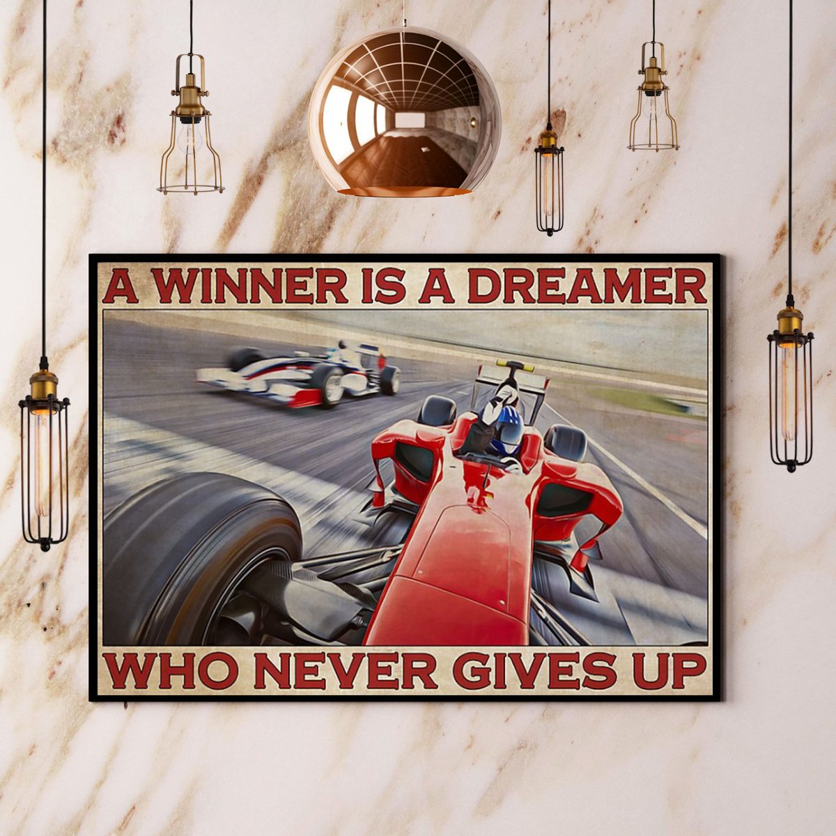 Racing A Winner Is A Dreamer Who Fo Never Gives Up Winner Vintage Paper