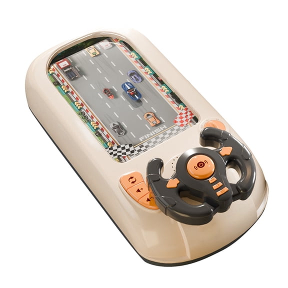 Racing Adventure Car Steering Wheel, Toddler Steering Wheel Toy Engine Sounds,Toddler Simulated Driving Car Racing Games with Sound Age 3+ Years,White