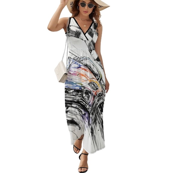 Racing And Flag Art Sleeveless Dress Women's Summer Suit Dresses for Women 2025 Luxury Party Dress