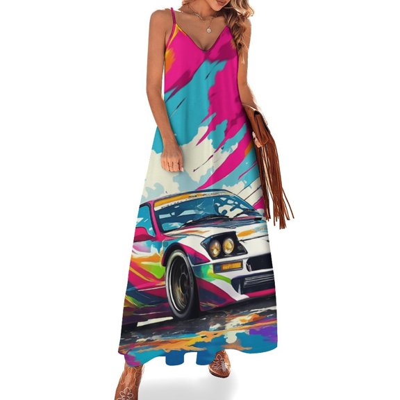 Racing And Flag Sleeveless Dress Woman Fashion Long Dresses Women's Summer Suit Dress Summer 2025 Women