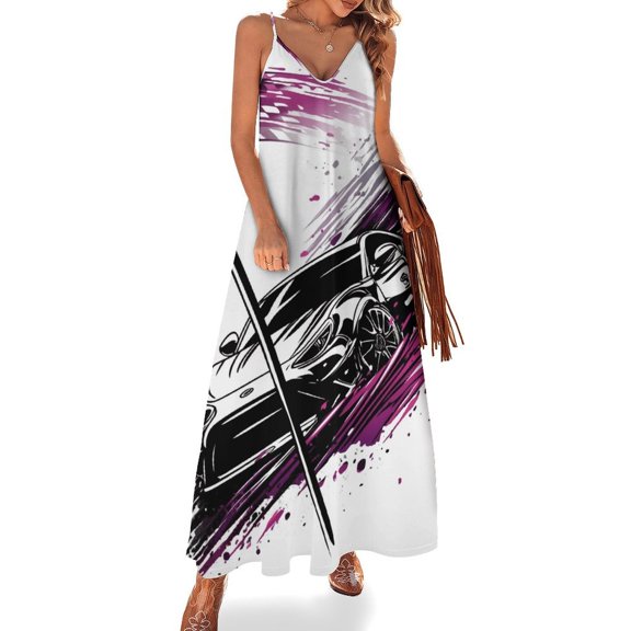 Racing And Flag Sleeveless Dress for Women Clothing Female Women's Summer Skirt