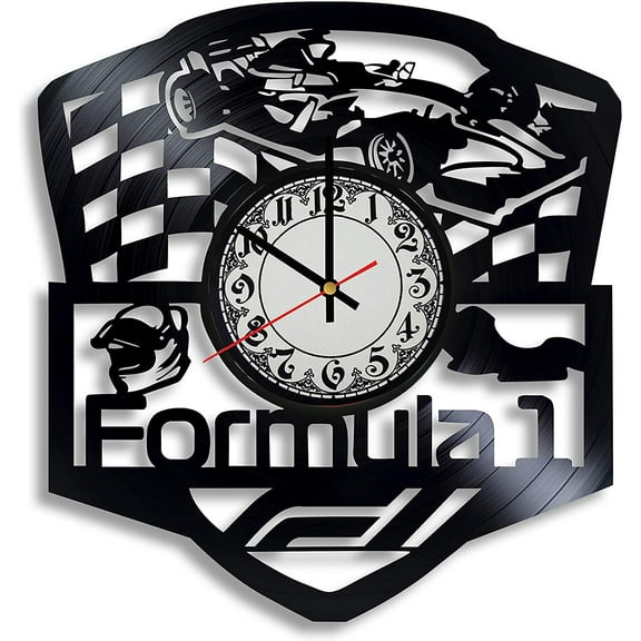 Racing Art Vinyl Wall Clock - Race car Decor, Monaco Grand Prix Art, Racing Team Gift, Race car Room Decor, Checkered Flag Wall Decor