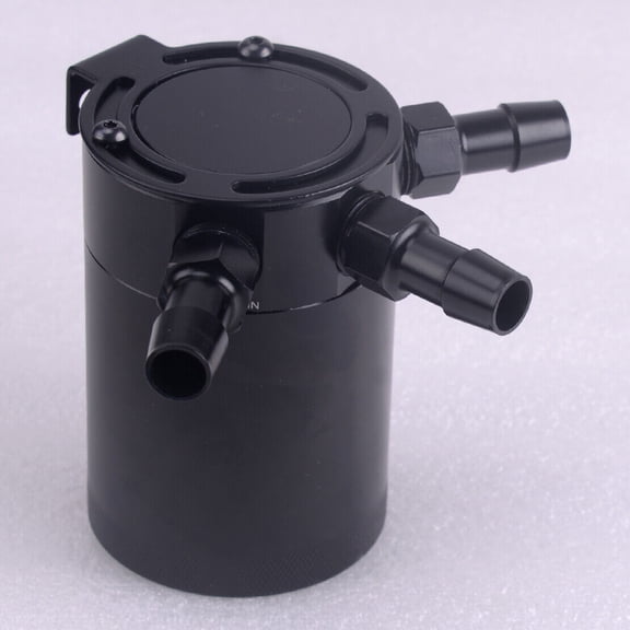 Racing Baffled Aluminum 3-Port Oil Catch Can Tank Reservoir Air-Oil Separator A2