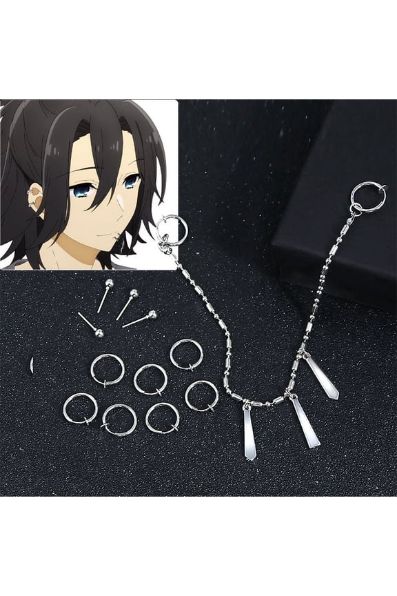 1 Set Anime Horimiya Miyamura Izumi Same Earring And Lip Nail Set Accessories