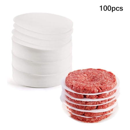 Racing Butterfly 100Pcs 11CM Round Hamburger Pressure Meat Paper Oil Blotting Paper Oven Grill Sheet Patty Separation Paper Kitchen Tools