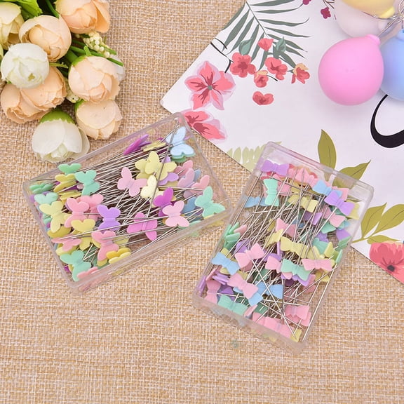 Racing Butterfly 100Pcs/lot Sewing Accessories Patchwork Pin With Box DIY Button Head Pins DIY