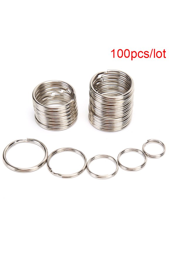 100pcs/lot Key Rings DIY Metal Key Holder Split Rings Hoop Metal Loop Keychain
