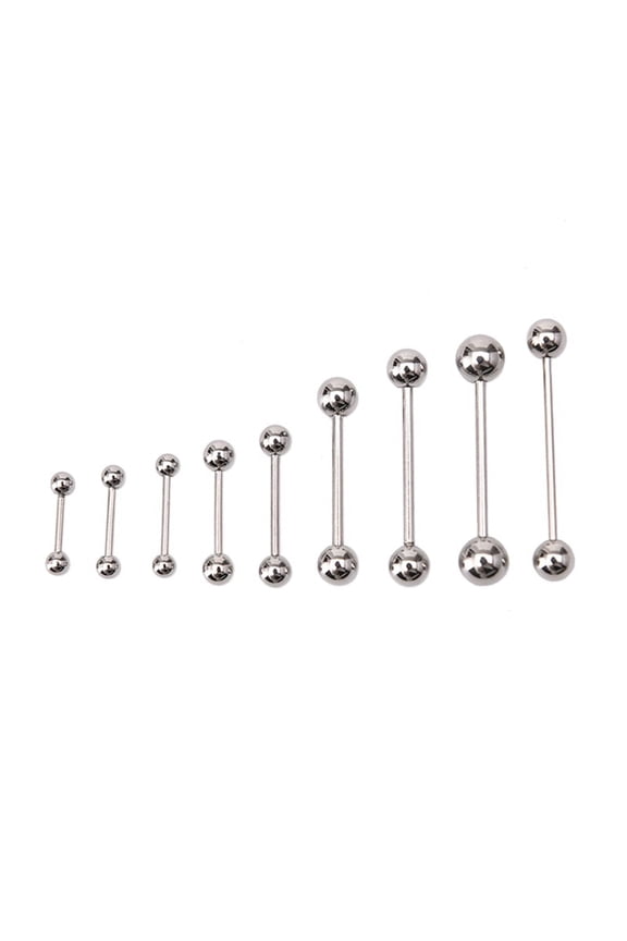 10PCS Stainless steel Ball Tongue Navel Nipple Barbell Rings Bars Body Piercing