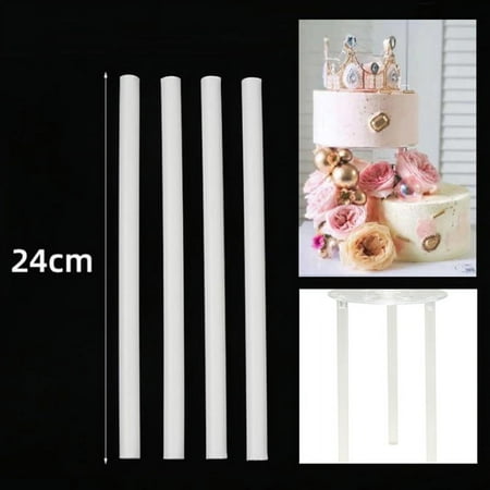 Racing Butterfly 10Pcs Cake Dowels White Plastic Cake Support Rods Round Dowels Straws Reusable