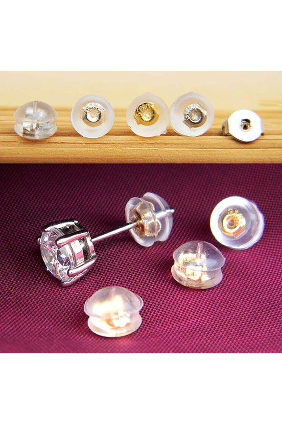 10Pcs Soft Clear Earnuts Earrings Backs Plugs Stoppers Findings Useful Jewelry