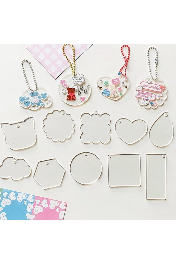 10pcs Transparent Acrylic Blanks Discs DIY Keychains Clear Acryl Accessories