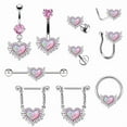 thumbnail image 1 of Racing Butterfly 1Pc Sweet Heart-shaped Belly Button Ring Nipple Rings Lip Nails Ear Bone Studs, 1 of 8