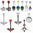 thumbnail image 1 of Racing Butterfly 1Pcs Bat Belly Button Piercing Jewelry Belly Ring Snake Piercing Navel Jewelry, 1 of 8