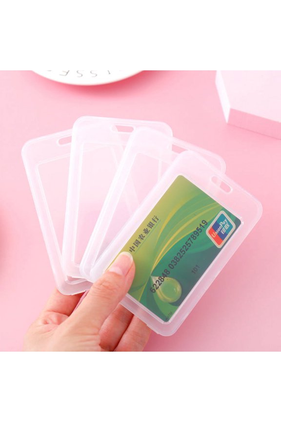 1pc Simple Transparent Plastic Name Card Cover Bank Card Holder Name Card Cover