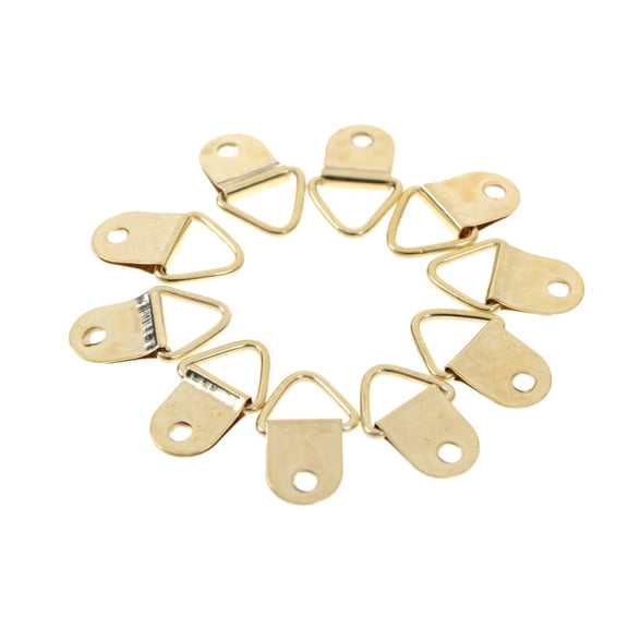 Racing Butterfly 20Pcs/set D Ring Hooks Golden Brass Triangle Photo Picture Frame Wall Mount Hangers