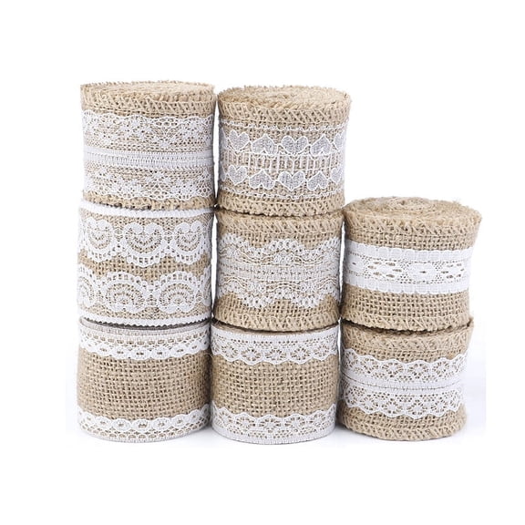 Racing Butterfly 2Meter/Roll Jute Burlap Hessian Lace Ribbon White Lace Trim Edge Party Decor
