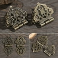 thumbnail image 1 of Racing Butterfly 2pcs Vintage Alloy Hollow Flower Hinge Furniture Hardware DIY Box Metal Hinges, 1 of 8