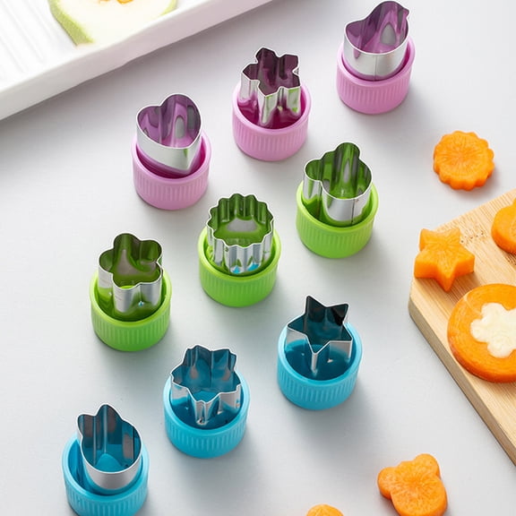 Racing Butterfly 3pcs/set Star Heart Shape Vegetables Cutter Plastic Handle Portable Cook Tools