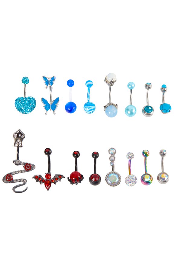 4PCS Combination Set Belly Button Piercing Simple Piercing Jewelry Navel Ring