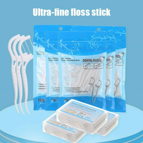 Racing Butterfly 50/100pcs Boxed Disposable Dental Floss Flosser Picks Oral Care Tooth Cleaning Interdental Brush Dental Floss Pick Storage Box Flossers