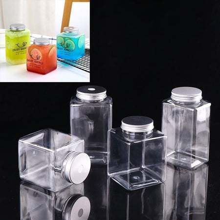 Racing Butterfly 500ML PET Plastic Bottles Disposable Containers with Silver Caps Lids for Juice