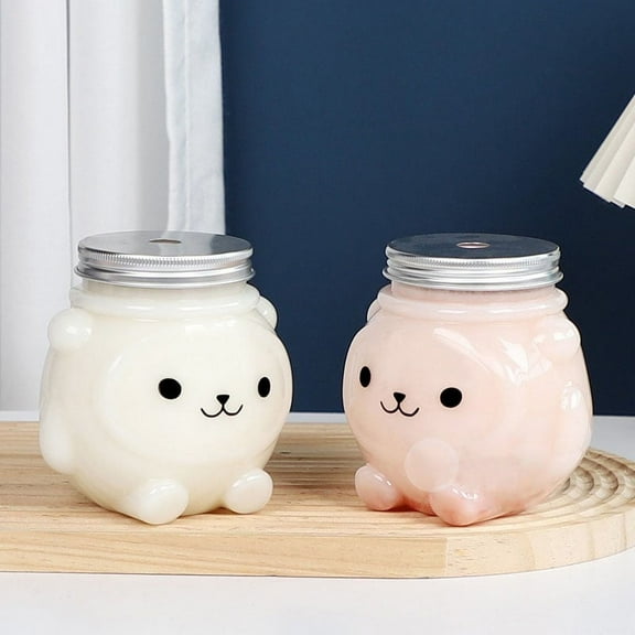 Racing Butterfly 500ml Beverage Bottle Little Bear Drink Bottle Milk Tea Juice Cold Drink Bottle