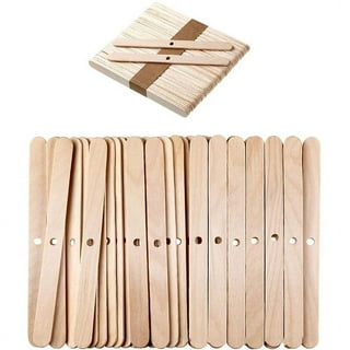 Candle Wick, 100 Pcs Single Hole Candle Wicks Centering Devices Wooden Candle Wick Holders for Candle Making 5.9 0.6in