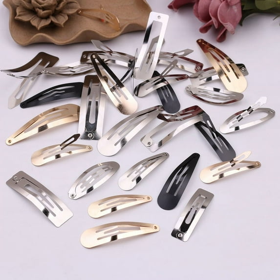 Racing Butterfly 50pcs Simple Metal Hair Clips Silver Gold Black BB Clip Diy Handmade Girls Headd